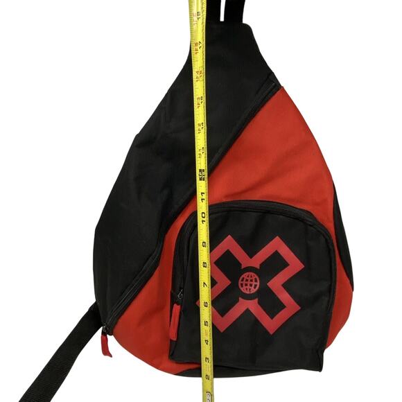 Official X Games One Strap Crossbody Backpack Red Black - Picture 6 of 7